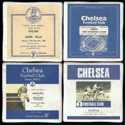 Chelsea FC Programmes - Ceramic Coaster Set - The Olive Branch & Lovely Libby's