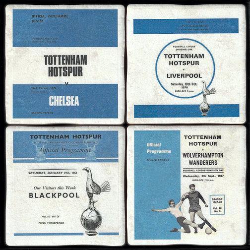 Tottenham Hotspur Programmes - Ceramic Coaster Set - The Olive Branch & Lovely Libby's