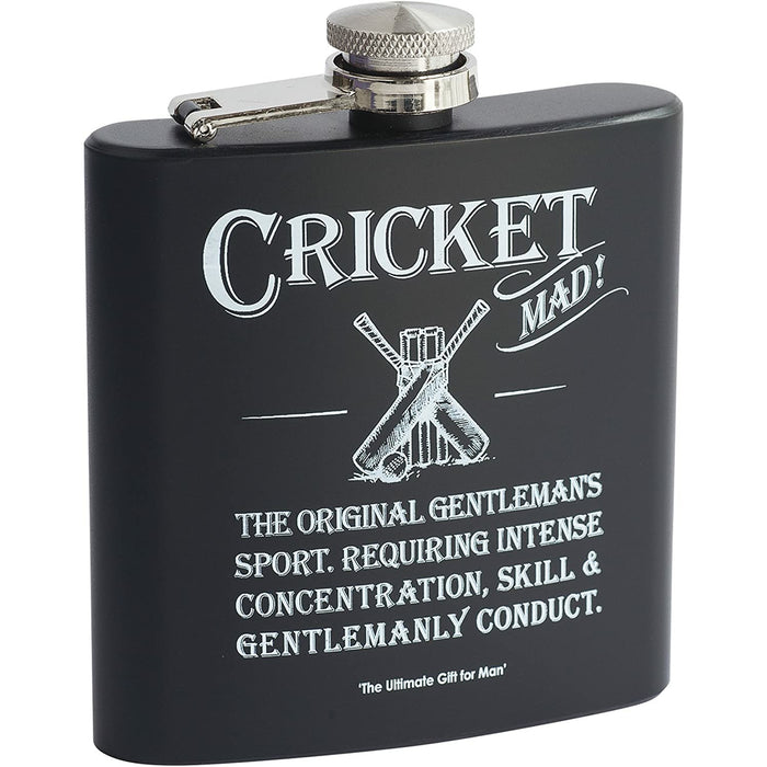 "Cricket Mad" Hipflask