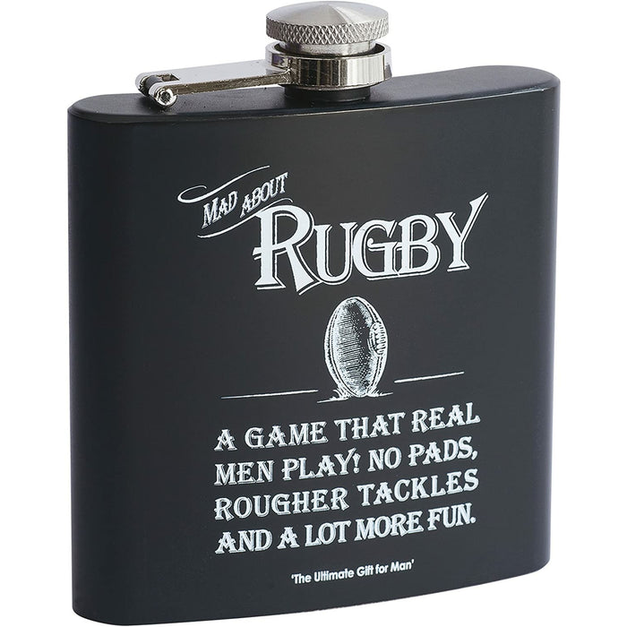 "Mad About Rugby" Hipflask