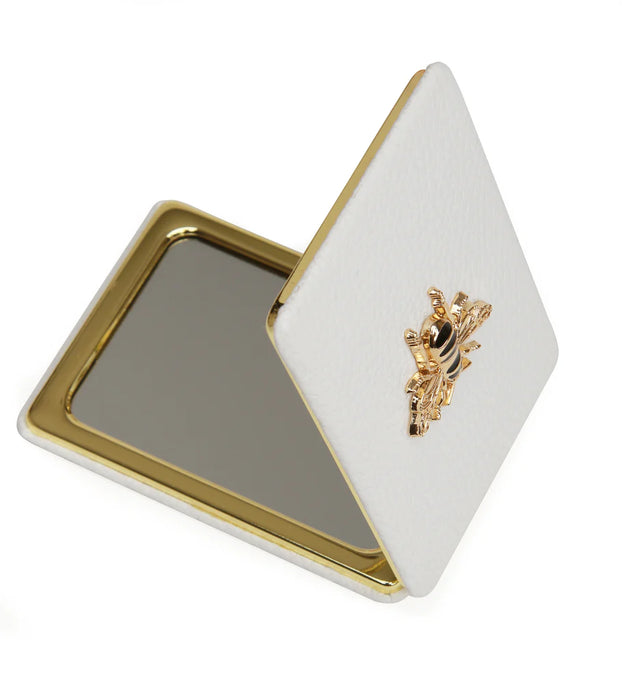 White Oblong Compact Mirror by Alice Wheeler