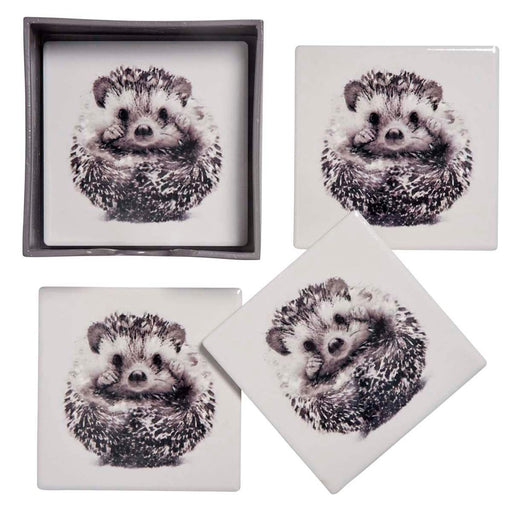 Set Of 4 Hedgehog Coasters - The Olive Branch & Lovely Libby's
