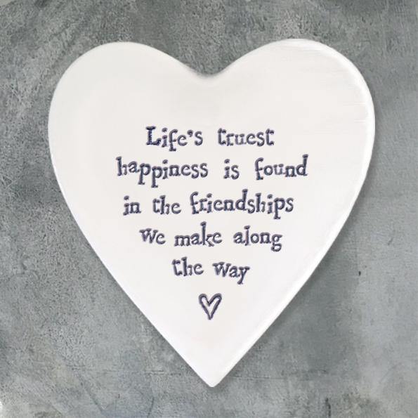 East of India - "Life's Truest Happiness" Porcelain Coaster - The Olive Branch & Lovely Libby's