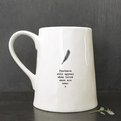 East of India - "Feathers Will Appear” Porcelain Mug - The Olive Branch & Lovely Libby's
