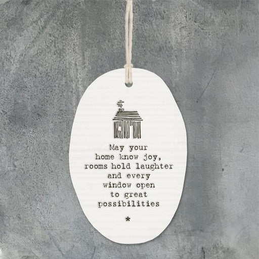 East of India - "May Your Home Know Joy" Hanging Sign - The Olive Branch & Lovely Libby's