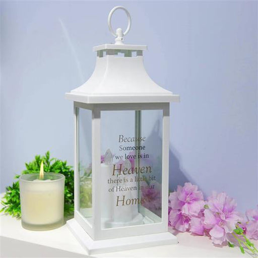 White Memorial Lantern - "Because Someone We Love is in Heaven" - The Olive Branch & Lovely Libby's