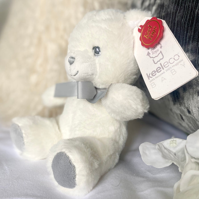 Small White and Grey Bear by Keel Toys