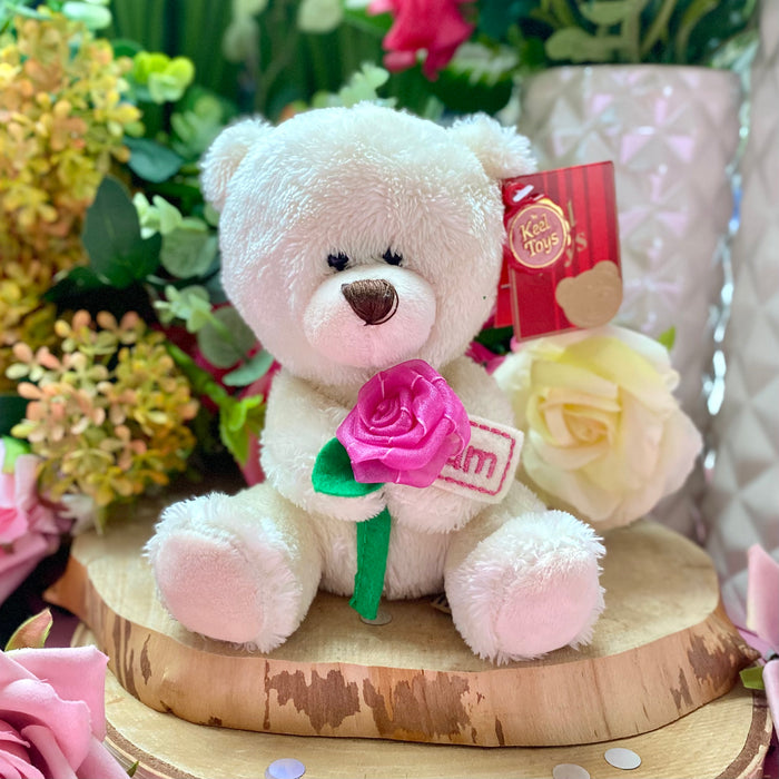 "Mum" Teddy Bear with Rose