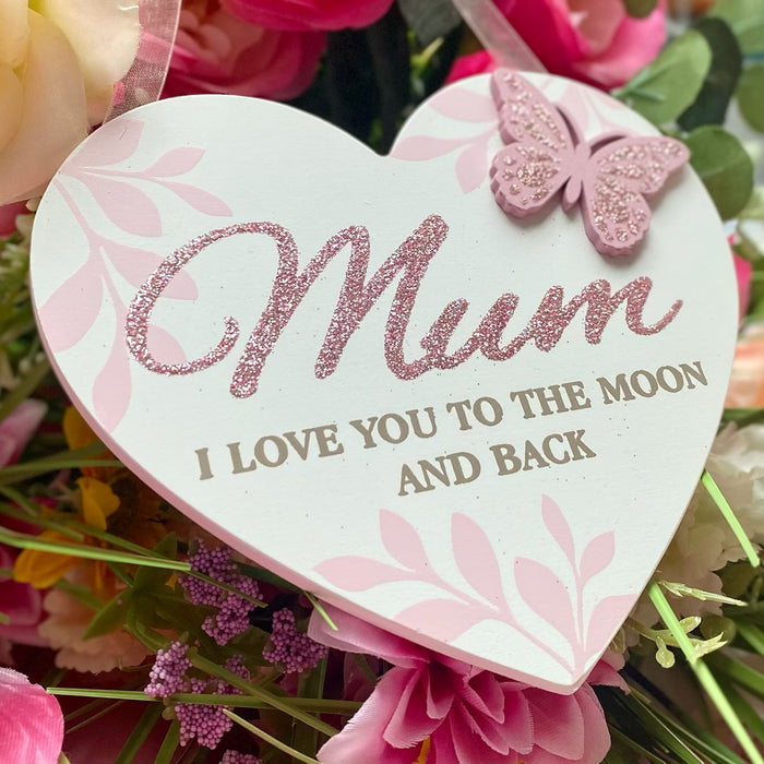Mum Butterfly Hanging Heart