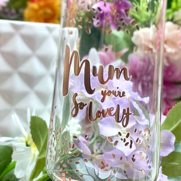 Rose Gold Mum Champagne Flute