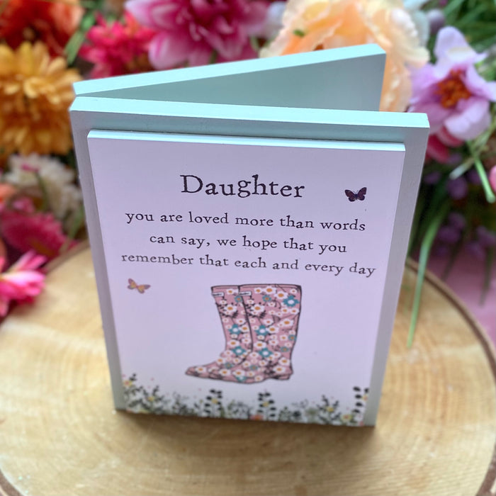 Grey Wooden Daughter Plaque