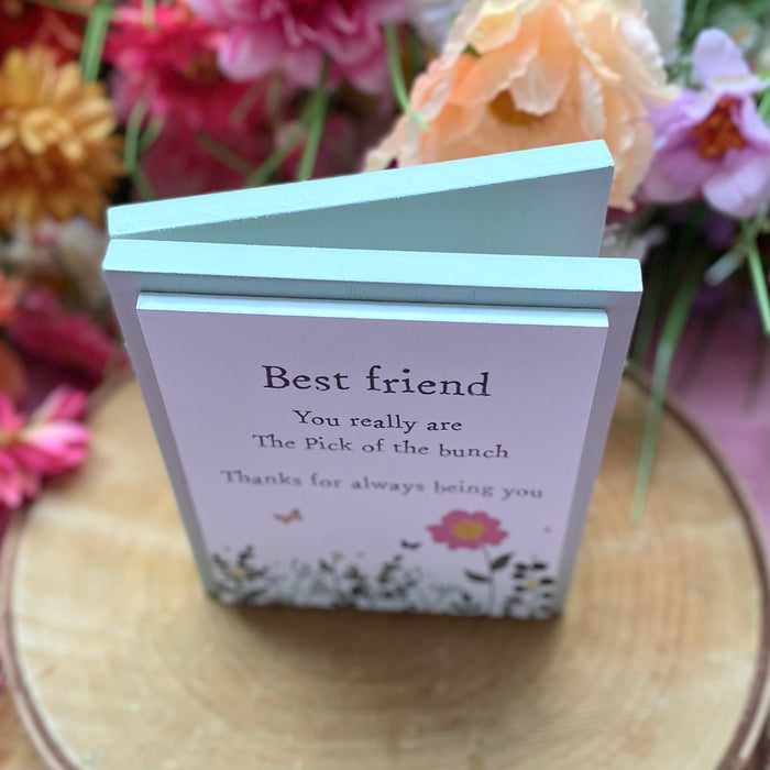 Grey Wooden Best Friend Plaque