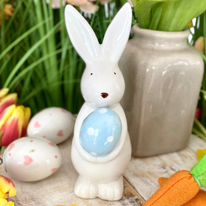 Ceramic Bunny with Blue Egg