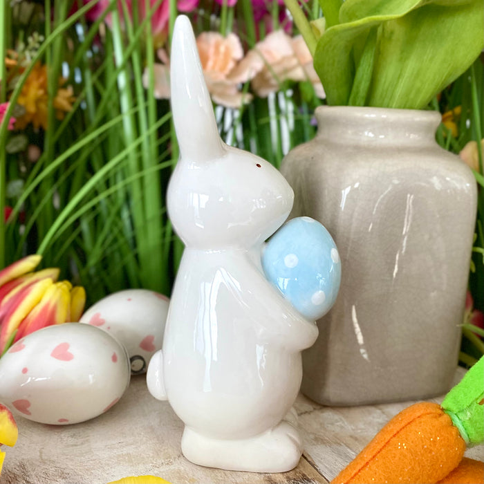 Ceramic Bunny with Blue Egg