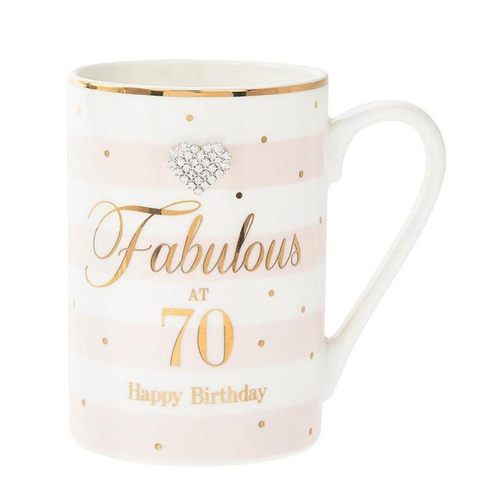 Fabulous at 70 Diamante Mug Happy Birthday - The Olive Branch & Lovely Libby's