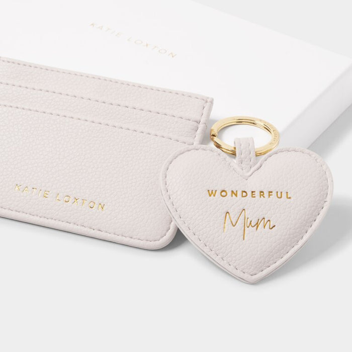 "Wonderful Mum" Heart Keyring And Card Holder by Katie Loxton