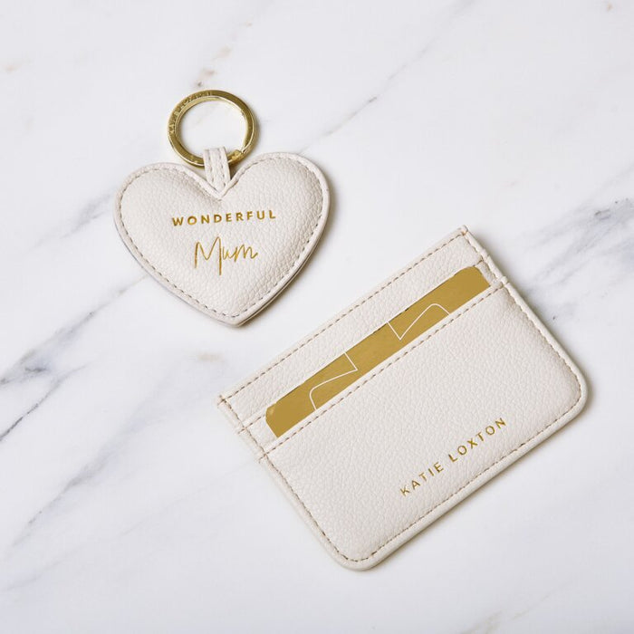 "Wonderful Mum" Heart Keyring And Card Holder by Katie Loxton
