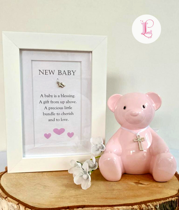 Sentiment Box Frame - New Baby Girl