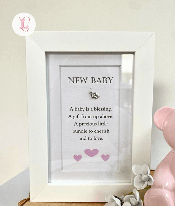Sentiment Box Frame - New Baby Girl
