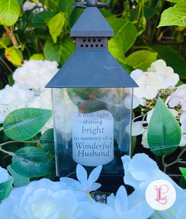 Thoughts Of You White Memorial Lantern - Husband