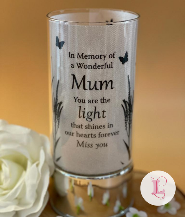 Memorial Glitter Light Tube - Mum