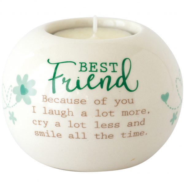 Said with Sentiment - Best friend Round Ceramic Tea Light Holder