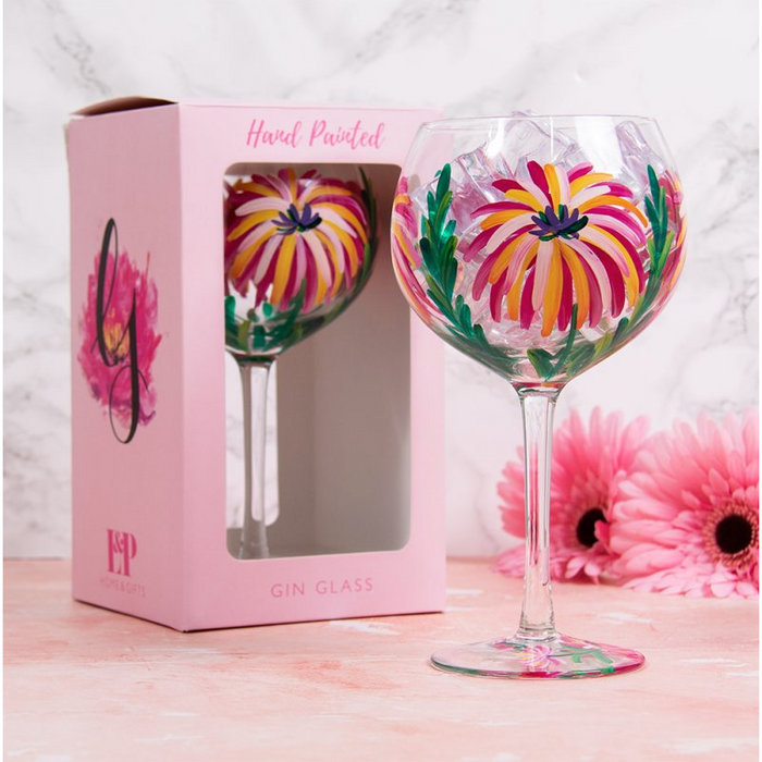 Lynsey Johnstone - Hand Painted Gin Glass - Honeysuckle Flowers