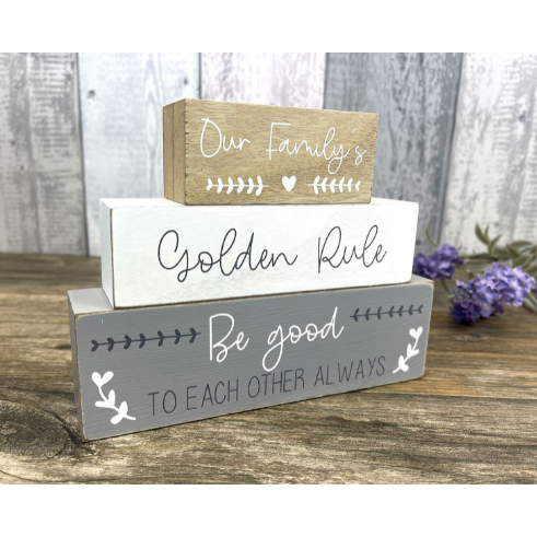 Family Wooden Stacking Blocks - Sentiment