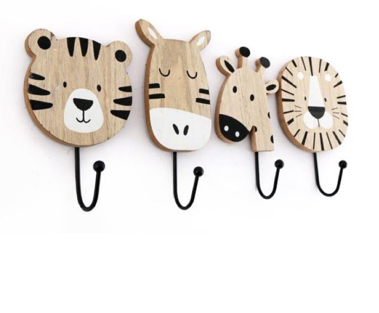 Baby Tiger Wooden Hanging Hook