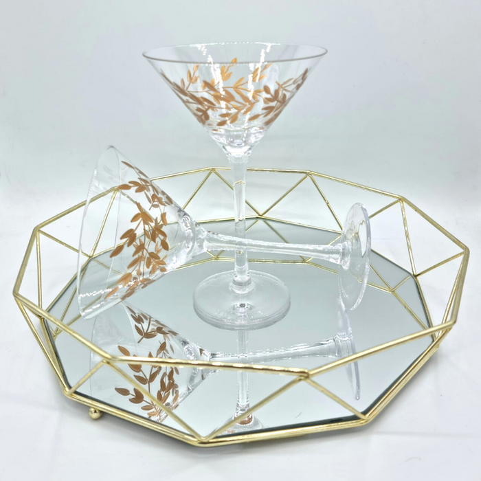 Cocktail Glasses Laurel Gold Martini Set Of 2