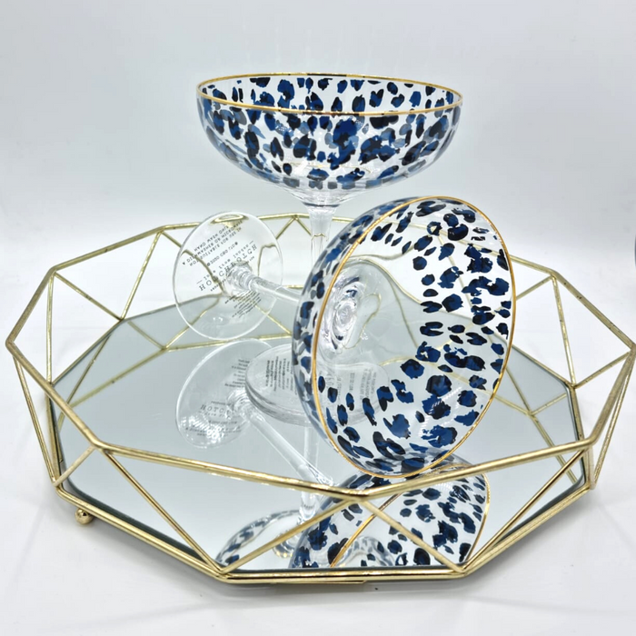 Gold Geometric Mirrored Tray - Medium