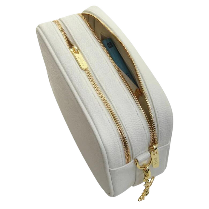 White Soho Double Zip Camera Bag by Alice Wheeler