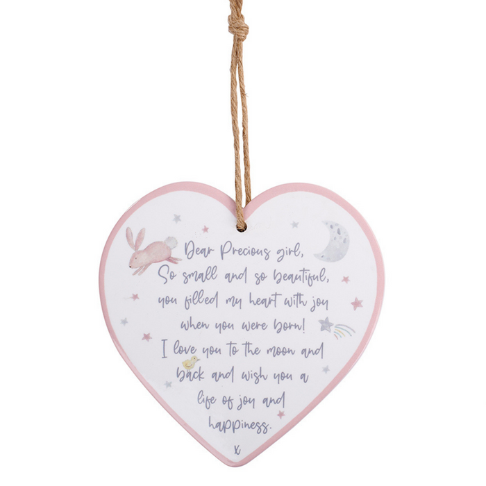Ceramic Baby Heart Hanger - Girl - The Olive Branch & Lovely Libby's