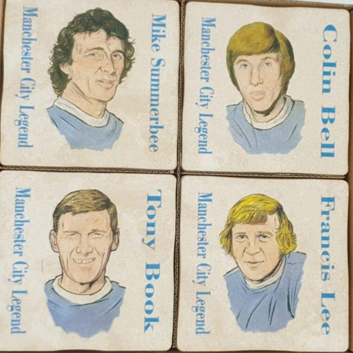 Man City Legends - Ceramic Coaster Set - The Olive Branch & Lovely Libby's