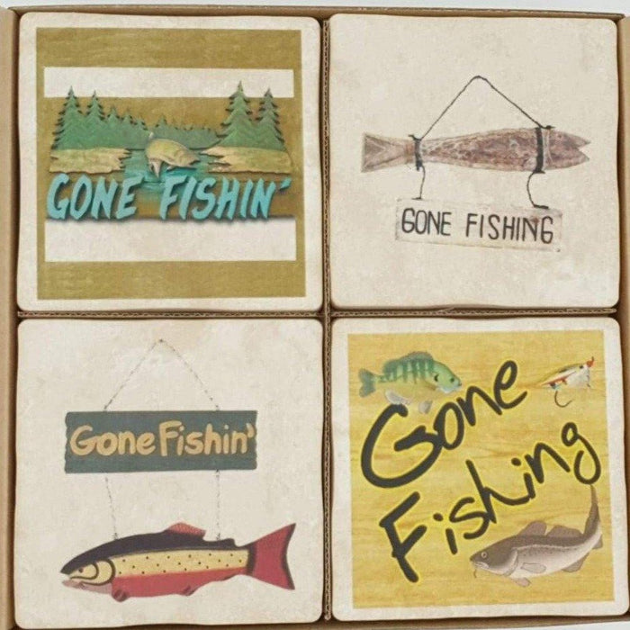Gone Fishing - Ceramic Coaster Set - The Olive Branch & Lovely Libby's