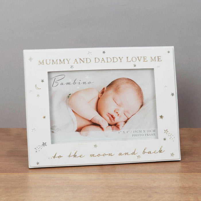 6" X 4" - Resin - Mummy & Daddy Love Me To The Moon & Back - The Olive Branch & Lovely Libby's