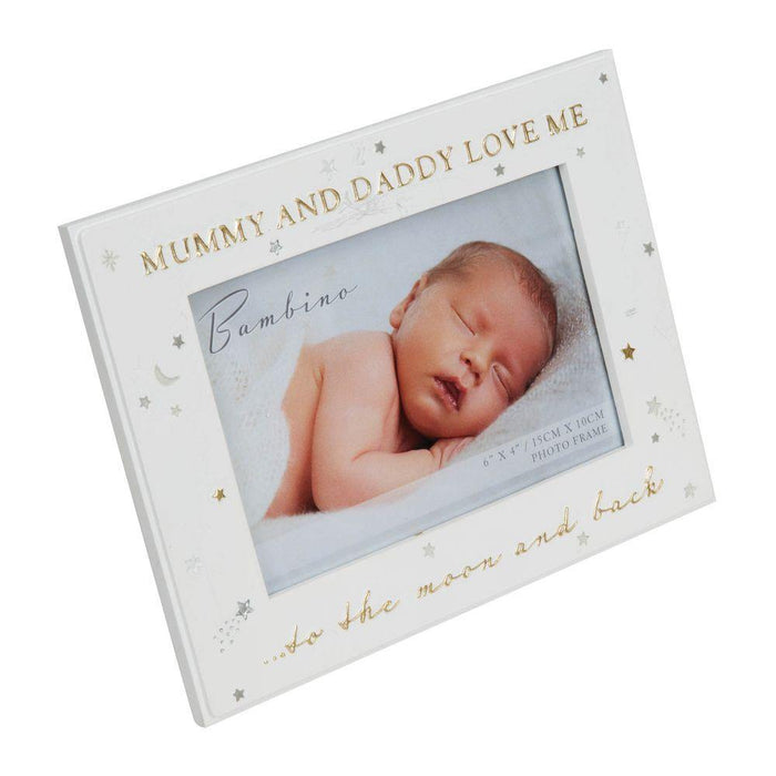 6" X 4" - Bambino Resin - Mummy & Daddy Love Me To The Moon & Back - The Olive Branch & Lovely Libby's