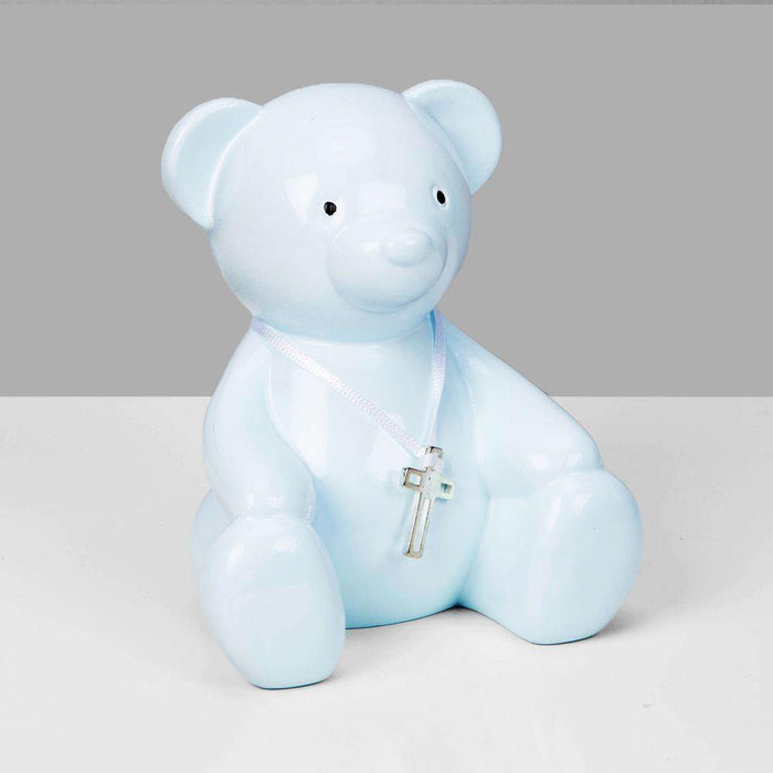 Blue Metal Teddy Bear Money Box Lovely Libby s