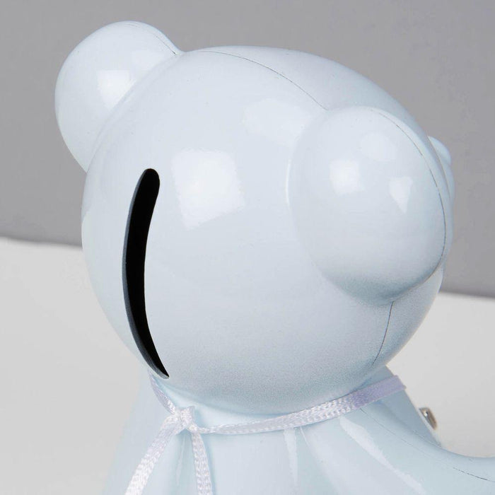 Blue Metal Teddy Bear Money Box - The Olive Branch & Lovely Libby's