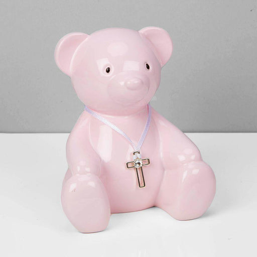 Pink Metal Teddy Bear Money Box - The Olive Branch & Lovely Libby's