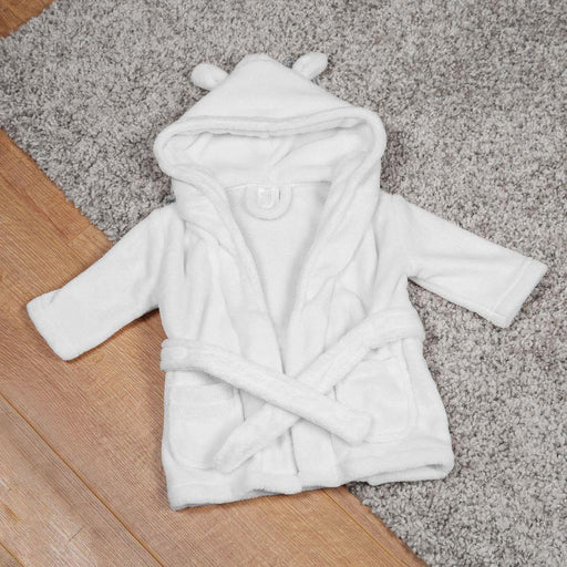 Bambino Baby's First Bathrobe - 3 - 6 Months - White - The Olive Branch & Lovely Libby's
