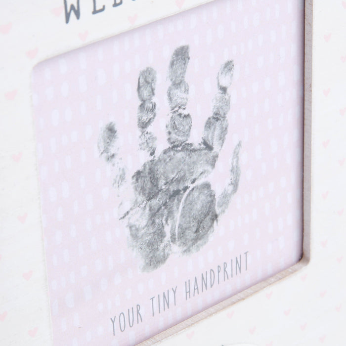 Petit Cheri - Pink Baby Hand Print - Photo Frame (incl Inkpad)