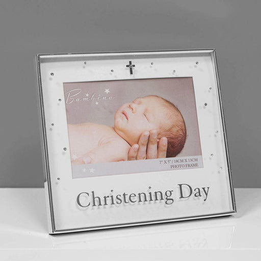 7" X 5" - Silver Plated Photo Frame - Christening - The Olive Branch & Lovely Libby's