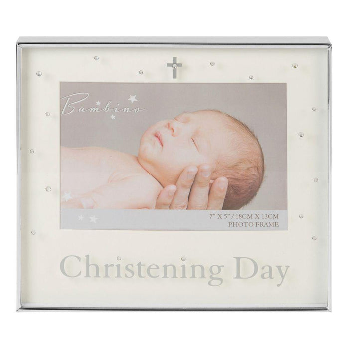 7" X 5" - Silver Plated Photo Frame - Christening - The Olive Branch & Lovely Libby's