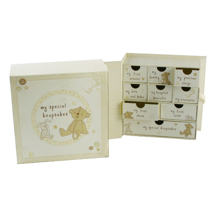 Button Corner - My Special Keepsakes Box With Drawers Baby Keepsake