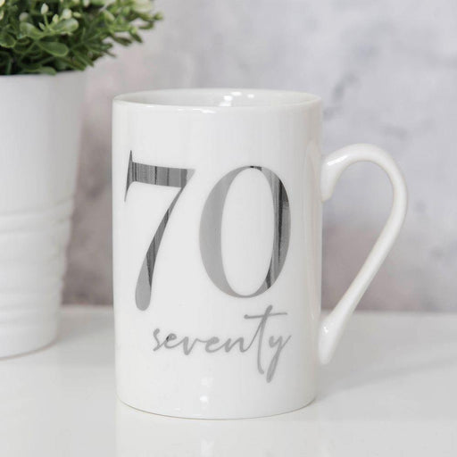 Milestones New Bone China 11Oz Mug With Silver Foil - 70 - The Olive Branch & Lovely Libby's