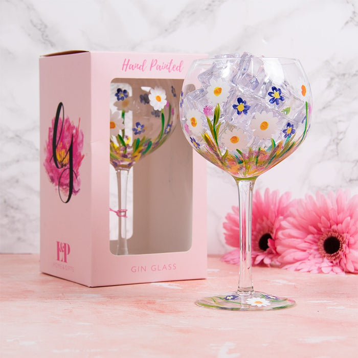 Handpainted Gin Glass by Lynsey Johnstone - Dainty Daisies
