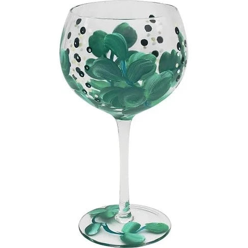 Handpainted Gin Glass by Lynsey Johnstone - Eucalyptus