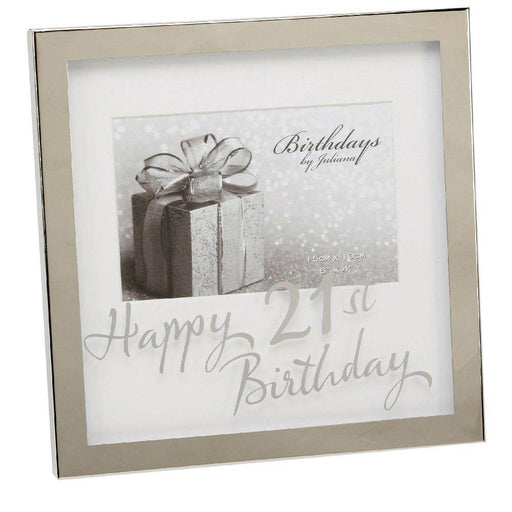 6" X 4" - Birthdays By Juliana Silverplated Box Frame - 21st - The Olive Branch & Lovely Libby's