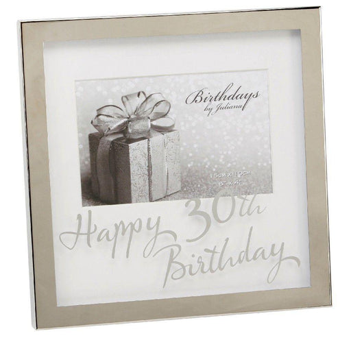 6" X 4" - Birthdays By Juliana Silverplated Box Frame - 30th - The Olive Branch & Lovely Libby's